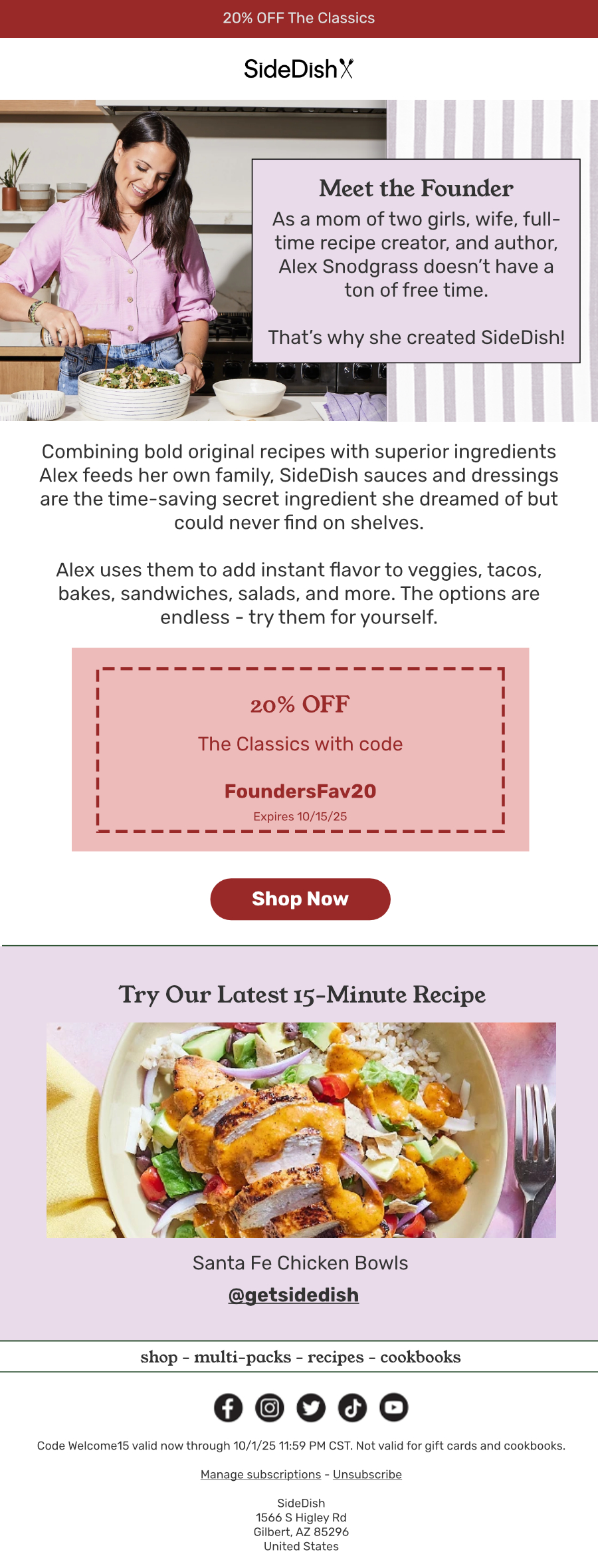 SideDish Founder Email